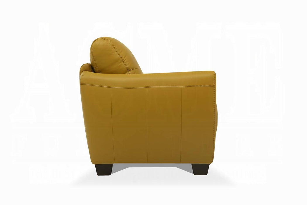 Valeria Mustard Leather Sofa - Furniture Stars (Chicago, IL)