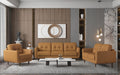 Radwan Camel Leather Loveseat - Furniture Stars (Chicago, IL)