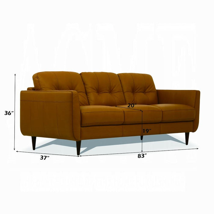 Radwan Camel Leather Sofa - Furniture Stars (Chicago, IL)