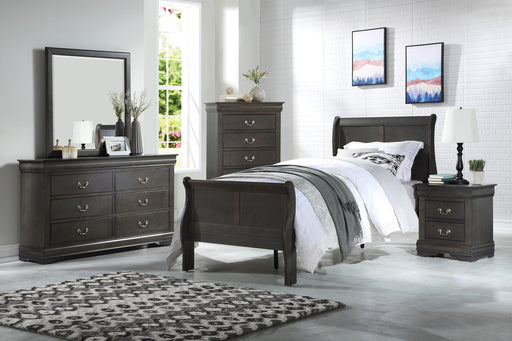 Louis Philippe Dark Gray Twin Bed - Furniture Stars (Chicago, IL)