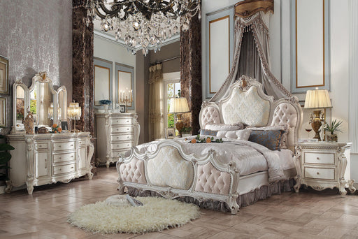 Picardy Fabric & Antique Pearl Queen Bed - Furniture Stars (Chicago, IL)