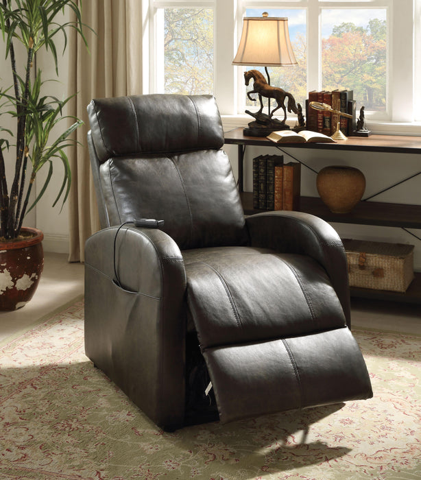 Ricardo Dark Gray PU Recliner w/Power Lift - Furniture Stars (Chicago, IL)