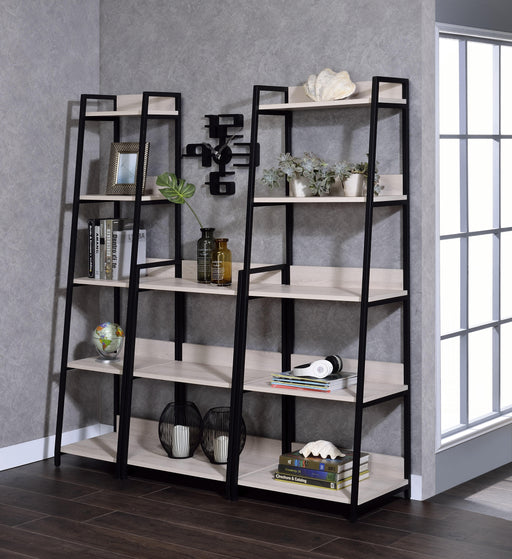 Wendral Natural & Black Bookshelf (5-Tier, 16"L) - Furniture Stars (Chicago, IL)