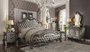 Versailles II Silver PU & Antique Platinum Queen Bed - Furniture Stars (Chicago, IL)