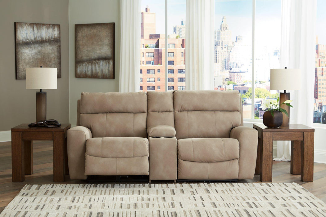 Next-Gen DuraPella Power Reclining Sectional Loveseat with Console - Furniture Stars (Chicago, IL)