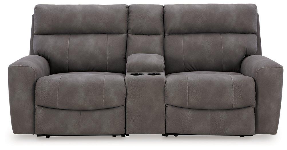 Next-Gen DuraPella Power Reclining Sectional Loveseat with Console - Furniture Stars (Chicago, IL)