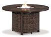 Paradise Trail Paradise Trail Fire Pit Table with 4 Nuvella Swivel Lounge Chairs - Furniture Stars (Chicago, IL)