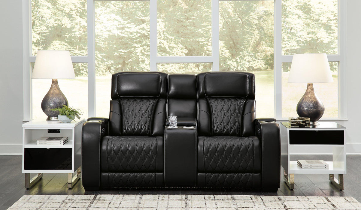 Boyington Power Reclining Loveseat with Console - Furniture Stars (Chicago, IL)