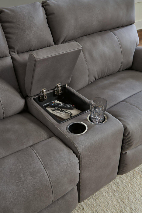 Next-Gen DuraPella Power Reclining Sectional Loveseat with Console - Furniture Stars (Chicago, IL)