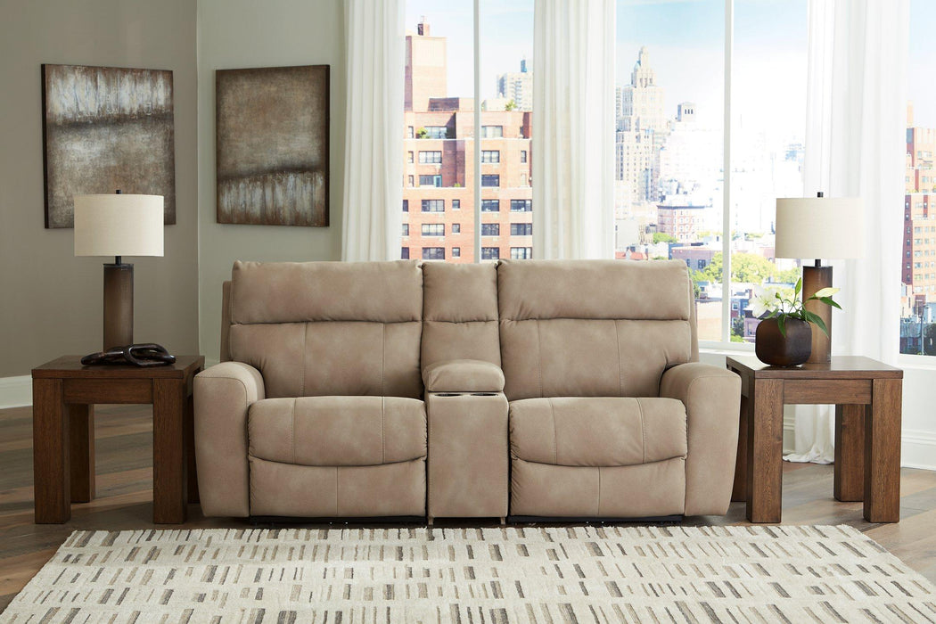 Next-Gen DuraPella Power Reclining Sectional Loveseat with Console - Furniture Stars (Chicago, IL)