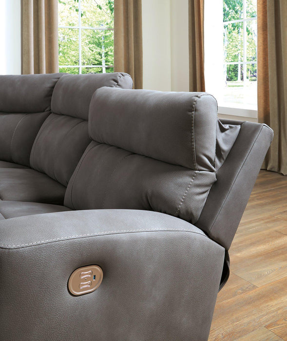 Next-Gen DuraPella Power Reclining Sectional Loveseat with Console - Furniture Stars (Chicago, IL)