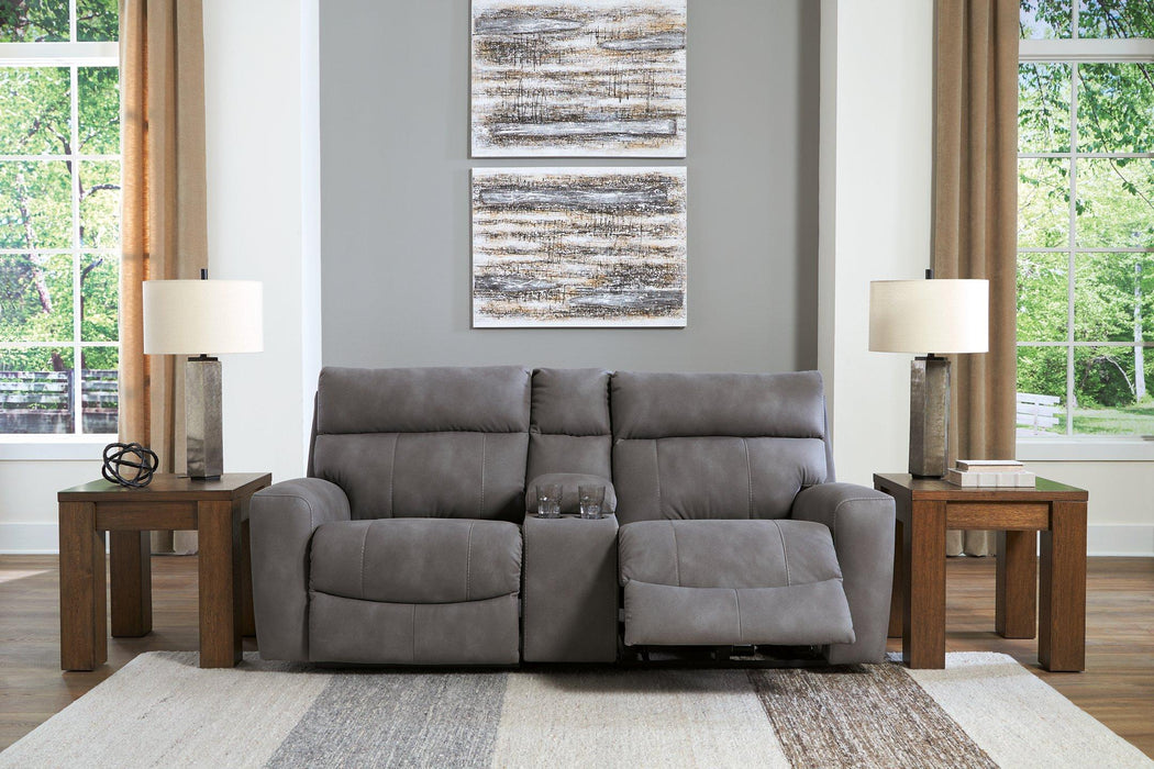Next-Gen DuraPella Power Reclining Sectional Loveseat with Console - Furniture Stars (Chicago, IL)