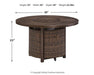Paradise Trail Paradise Trail Fire Pit Table with 4 Nuvella Swivel Lounge Chairs - Furniture Stars (Chicago, IL)