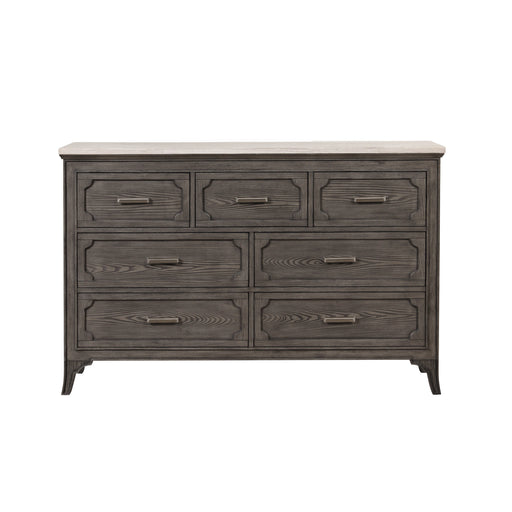 Lisbon Marble Top Dresser-Gray