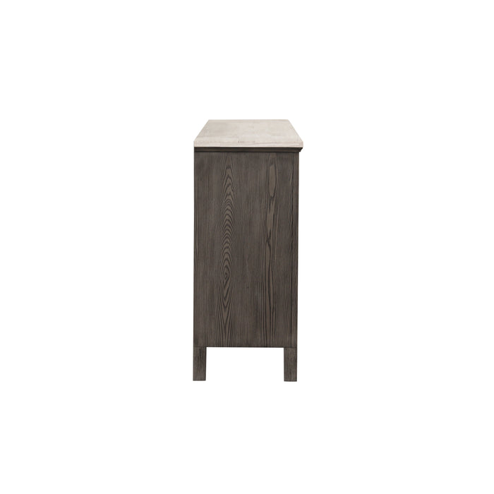 Lisbon Marble Top Dresser-Gray