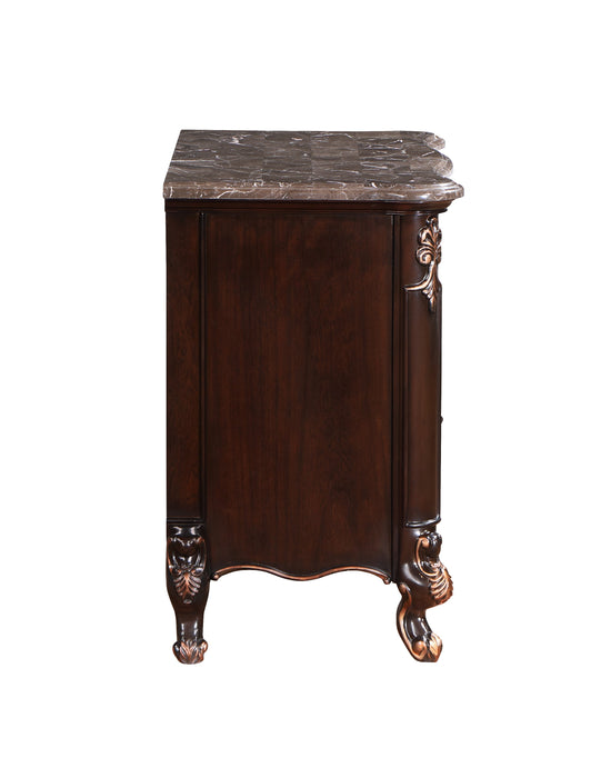 Constantine Nightstand W/Marble Top-Cherry