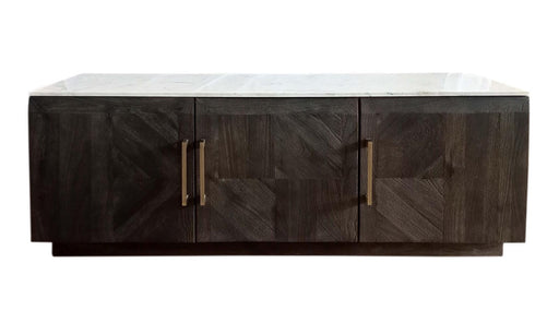 Dennis 3-door Marble Top Dining Sideboard Server White and Tobacco Grey - Furniture Stars (Chicago, IL)