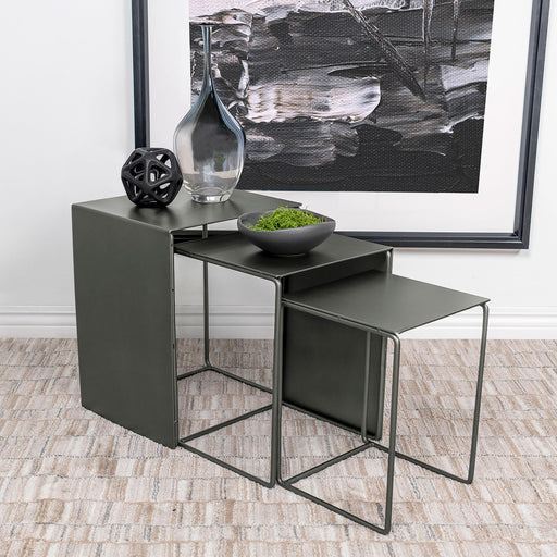Imez 3-piece Rectangular Metal Nesting Table Grey - Furniture Stars (Chicago, IL)