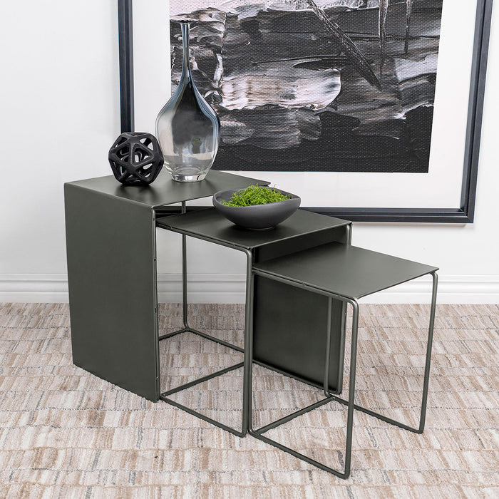 Imez 3-piece Rectangular Metal Nesting Table Grey - Furniture Stars (Chicago, IL)