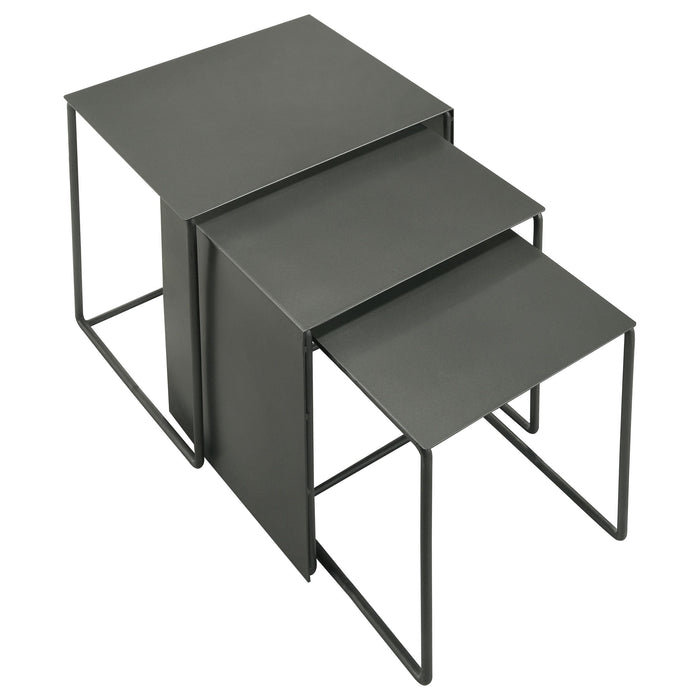 Imez 3-piece Rectangular Metal Nesting Table Grey - Furniture Stars (Chicago, IL)