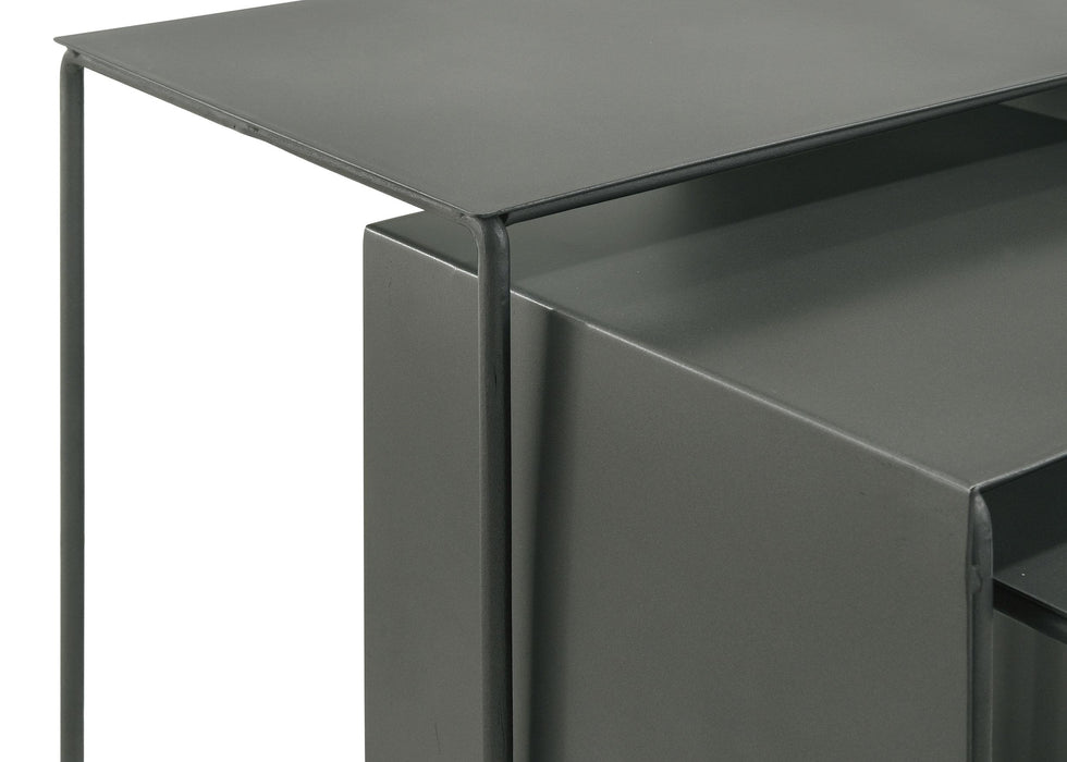 Imez 3-piece Rectangular Metal Nesting Table Grey - Furniture Stars (Chicago, IL)