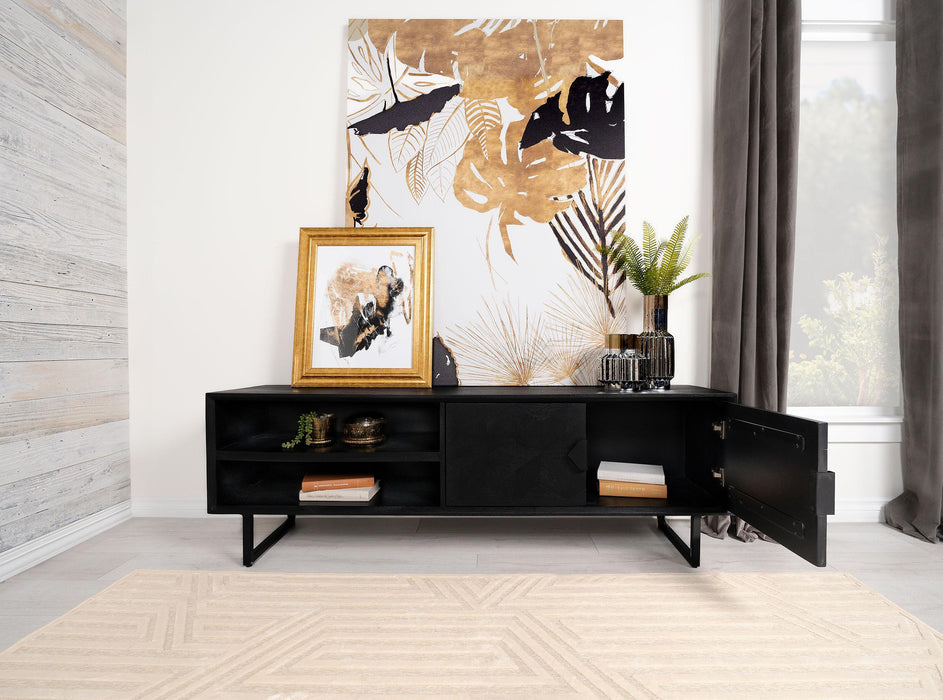Marsden 2-door Wood 70" TV Stand Charcoal Black - Furniture Stars (Chicago, IL)