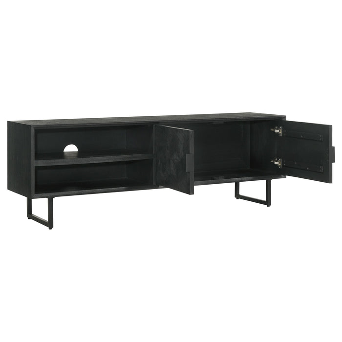 Marsden 2-door Wood 70" TV Stand Charcoal Black - Furniture Stars (Chicago, IL)