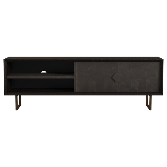 Marsden 2-door Wood 70" TV Stand Charcoal Black - Furniture Stars (Chicago, IL)