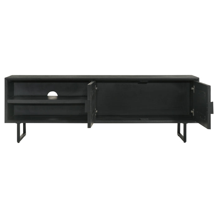 Marsden 2-door Wood 70" TV Stand Charcoal Black - Furniture Stars (Chicago, IL)