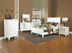 Sandy Beach Queen Panel Bed with High Headboard Cream White - Furniture Stars (Chicago, IL)