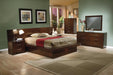 Jessica Eastern King Platform Bed with Rail Seating Cappuccino - Furniture Stars (Chicago, IL)