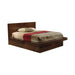 Jessica Eastern King Platform Bed with Rail Seating Cappuccino - Furniture Stars (Chicago, IL)