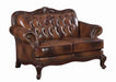 Victoria Tufted Back Loveseat Tri-tone and Brown - Furniture Stars (Chicago, IL)