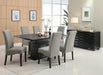 Stanton Rectangle Pedestal Dining Table Black - Furniture Stars (Chicago, IL)