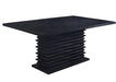 Stanton Rectangle Pedestal Dining Table Black - Furniture Stars (Chicago, IL)