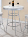 Theodore Round Bar Table Chrome and Glossy White - Furniture Stars (Chicago, IL)