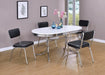 Retro Oval Dining Table Glossy White and Chrome - Furniture Stars (Chicago, IL)