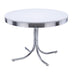 Retro Round Dining Table Glossy White and Chrome - Furniture Stars (Chicago, IL)