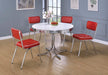 Retro Round Dining Table Glossy White and Chrome - Furniture Stars (Chicago, IL)