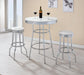 Theodore Upholstered Top Bar Stools White and Chrome (Set of 2) - Furniture Stars (Chicago, IL)