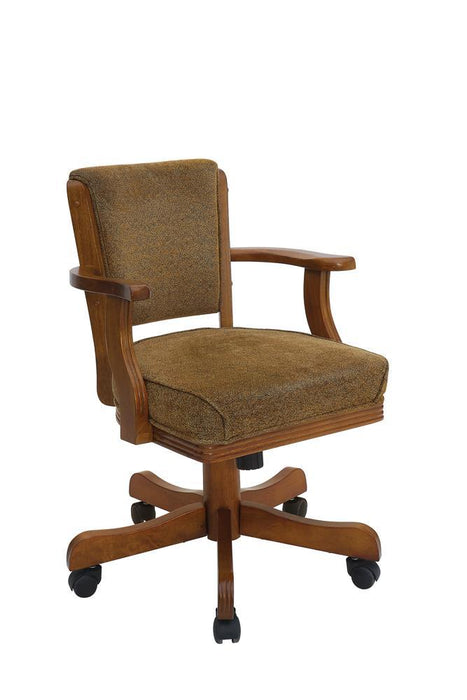Mitchell Upholstered Game Chair Olive-brown and Amber - Furniture Stars (Chicago, IL)
