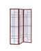 Katerina 3-panel Folding Floor Screen White and Cherry - Furniture Stars (Chicago, IL)