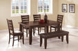 Dalila Tufted Upholstered Dining Bench Cappuccino and Black - Furniture Stars (Chicago, IL)