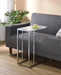 Stella Glass Top Accent Table Chrome and White - Furniture Stars (Chicago, IL)
