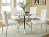 Vance Glass Top Dining Table with X-cross Base Chrome - Furniture Stars (Chicago, IL)