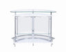 Amarillo 2-tier Bar Unit White and Chrome - Furniture Stars (Chicago, IL)