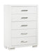 Jessica 5-drawer Chest White - Furniture Stars (Chicago, IL)