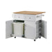 Jalen 3-door Kitchen Cart with Casters Natural Brown and White - Furniture Stars (Chicago, IL)