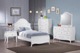 Dominique Twin Panel Bed Cream White - Furniture Stars (Chicago, IL)