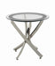 Brooke Glass Top End Table Chrome and Black - Furniture Stars (Chicago, IL)